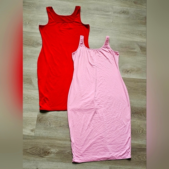 2XL Basic Bodycon Tank Midi Dresses - Picture 1 of 5